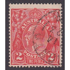 Australian    King George V    2d Red  Single Crown WMK Plate Variety 16R42..